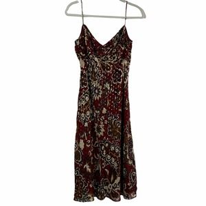 Ann Taylor Silk Spaghetti Strap Slip Dress Pleated Bust Size 8
